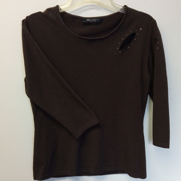 Vintage NM Studio Solid Brown Top - Picture 3 of 4